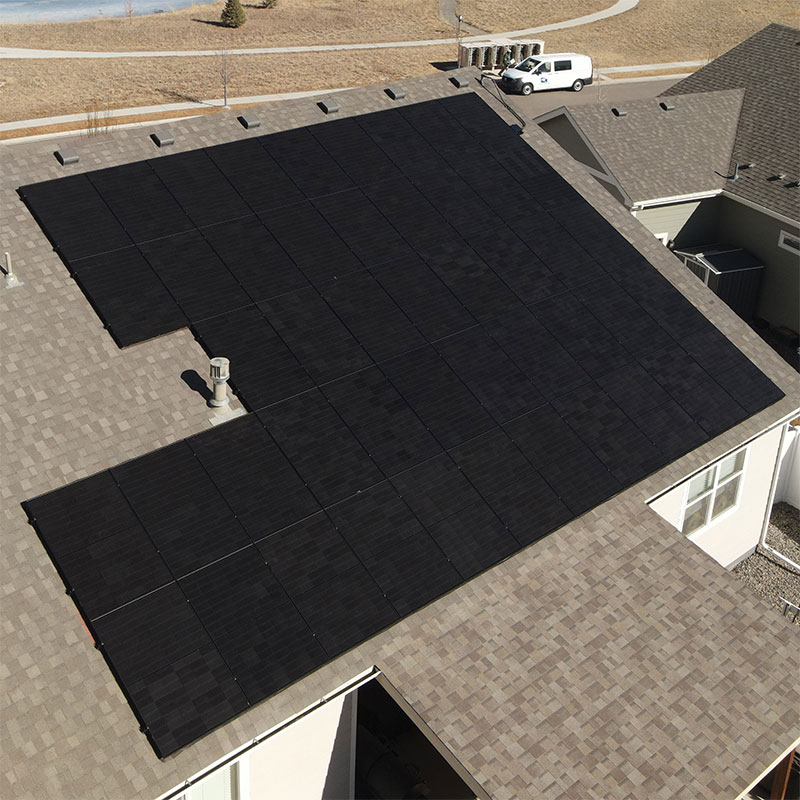 solar panels on roof